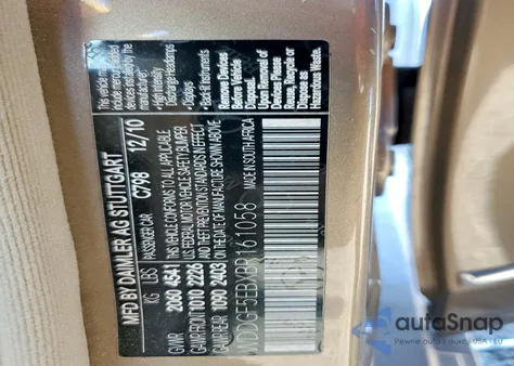 2011 Mercedes-Benz C 300 from USA, damaged, VIN WDDGF5EBXBR161058